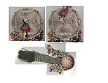 Crown, Silver, with decorative wire and stamped decoration, table-cut incised carnelians, turquoise, beads, openwork, and silver coins; quilted cotton lining, cotton cords and tassels with beads, and velvet strip with metal ornaments